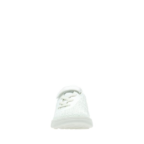 Clarks Girls Award Blaze Kid Trainers White | CA-4763921